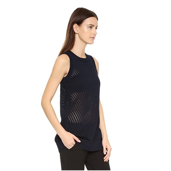 Vince Navy Long Vest/ Sleeveless Sweater - Picture 2 of 7